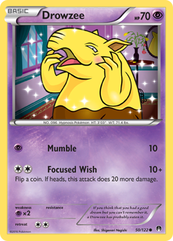 DROWZEE 50/122 C BREAKPOINT POKEMON REVERSE HOLO NM/M - Image 3
