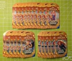 x22 Disney Lorcana: Wilds Unknown Sleeved Booster Pack! Sealed! New! - Image 1