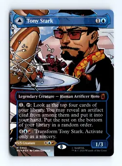 Tony Stark (Borderless) (Foil) 0350 (M) MTG Marvel Super Heroes MSH - Image 1