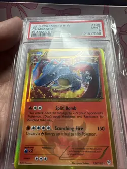 2013 POKEMON BLACK & WHITE PLASMA STORM #136 CHARIZARD PSA 9 - Image 1