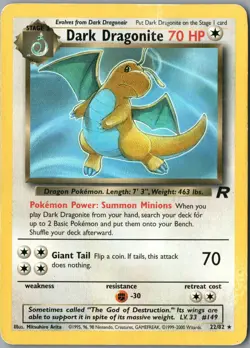 Dark Dragonite (22) Rare Team Rocket 22/82 LP Unlimited - Pokemon - Image 1