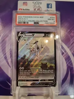 PSA NM MT 8 SWSH Black Star Promo Arceus V Figure Collection - Image 1