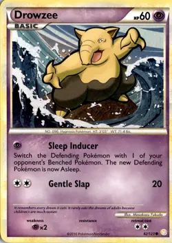 Drowzee 62/123 HeartGold SoulSilver Pokemon Card TCG - Image 1