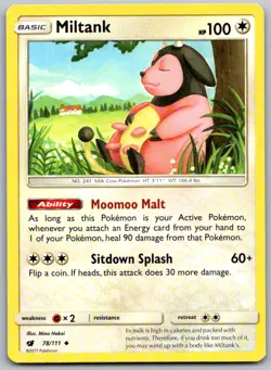 Miltank 78/111 Uncommon Crimson Invasion Pokemon Near Mint - Image 1
