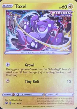Toxel SWSH209 Holo Promo Sword & Shield Promo Pokemon Holo Lightly Played - Image 1