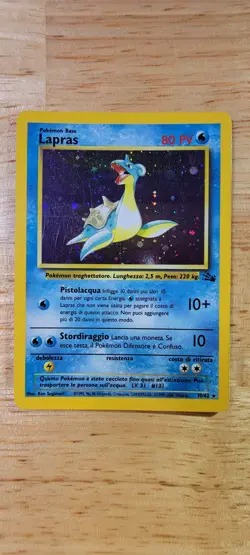 Pokemon TCG Lapras 10/62 Fossil Holo Rare Unlimited Edition 80 HP 1999 Italian - Image 1