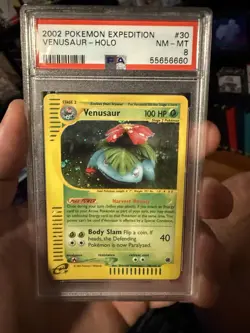 PSA 8 Venusaur 30/165 Pokemon Expedition Base Set Holo - Image 1