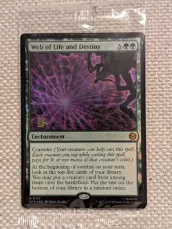 MTG - Web of Life and Destiny #122 Marvel's Spider-Man Pre-Release Foil promo - Image 2