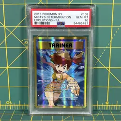 2016 POKEMON XY EVOLUTIONS #108 FULL ART MISTY'S DETERMINATION PSA 10 Ultra Rare - Image 1