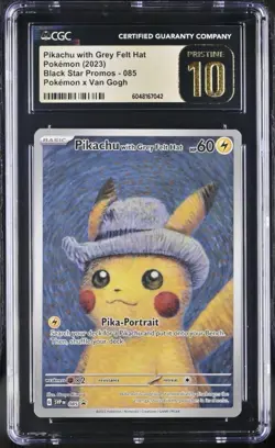 Pokemon Pikachu with Grey Felt Hat Van Gogh FA Promo SVP EN 085 CGC 10 Pristine - Image 1