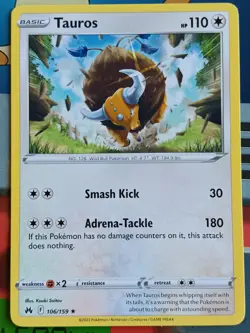 Pokemon - Tauros 106/159 Crown Zenith Rare Regular 2023 NM - Image 1