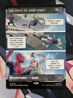 x1 The Death of Gwen Stacy - Borderless R MTG Marvel's Spider-Man M/NM, English - Image 1