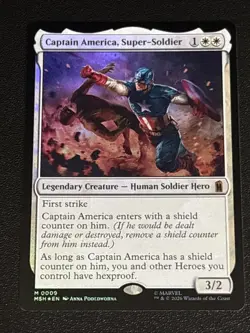 MTG Marvel Super Heroes Captain America, Super-Soldier Foil 0009 Mythic - Image 1