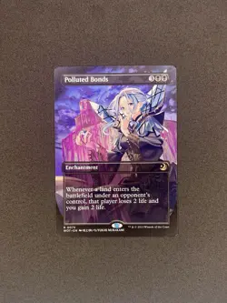 MTG Anime Borderless Wilds of Eldraine: Enchanting Tales WOT Polluted Bonds LP - Image 1