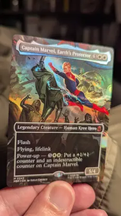 Captain Marvel Earth's Protector FOIL NM Marvel Borderless #342 MTG Magic MSH - Image 1
