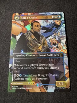 King T'Challa (Borderless) (0346) NM Foil Marvel Super Heroes MTG - Image 1