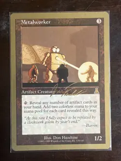 Urza's Destiny METALWORKER Reprint From World Championship Deck Played Used - Image 1