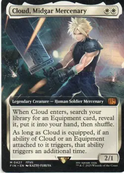 MTG: Final Fantasy: Extended Art Cloud, Midgar Mercenary: LP Condition - Image 1