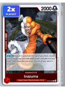 PLAYSET OF 2 INAZUMA ST30-002 STARTER DECK EX: LUFFY & ACE ONE PIECE NM - Image 1