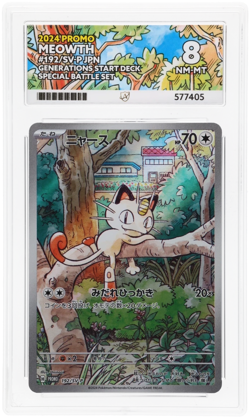 Ace 8 Meowth AR 192/SV-P Pokemon Card Starter Deck Generations Promo Japanese - Image 1