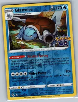 Blastoise 017/078 Reverse Holo Pokemon GO - Pokemon Card - NM - Image 1