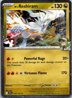 N's Reshiram - Holo Rare Prize Pack Series Cards 116/159 NM - Image 1