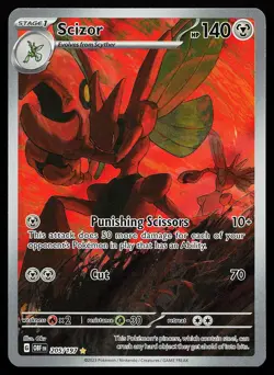 Scizor 205/197 Holo Illustration Rare Obsidian Flames Pokemon Card - Image 1