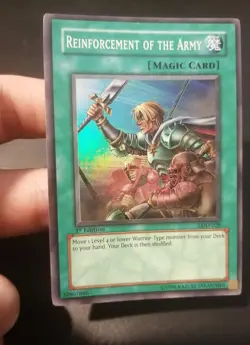 Yugioh Reinforcements of the Army LOD-028 Super Rare 1st First Edition Exc - Image 1