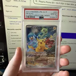PSA 10 Pikachu 001/SV-P Scarlet & Violet Promo 2022 (Japanese Pokemon Card) - Image 1