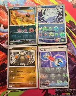 4 NM Pokeball Holo Black Bolt White Flare Pokemon Cards Lot Masterball Sandile - Image 1