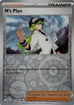 083/086 N'S PLAN REVERSE HOLO BLACK BOLT POKEMON CARD - Image 1