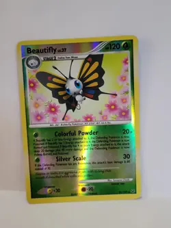 Beautifly 21/127 - REVERSE HOLO Rare- Platinum - 2009 POKEMON CARD - - Image 1