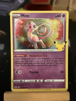 Mew # 011/025 Holo Rare 2021 Pokemon Card Celebrations 25th Anniversary NM 6 - Image 1