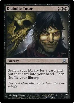 DIABOLIC TUTOR x1 mtg EX/NM 10th Edition 1 Unc - Image 1