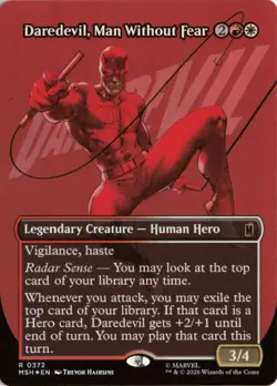 Daredevil, Man Without Fear (Borderless) () FOIL 372 MSH Marvel Super Heroes NM - Image 1