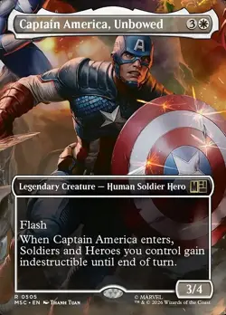Captain America, Unbowed (Borderless) - 505 - MSC - NM - MTG Magic the Gathering - Image 1