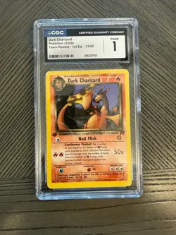 CGC 1 Dark Charizard 1st Edition Team Rocket 21/82 Rare Pokemon Card psa - Image 1