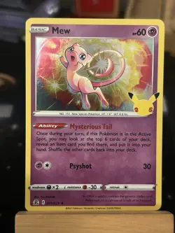 Mew # 011/025 Holo Rare 2021 Pokemon Card Celebrations 25th Anniversary NM 4 - Image 1
