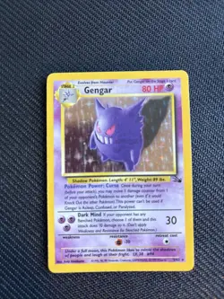 Pokemon Gengar TCG Fossil Holo Unlimited Rare Card 5/62 1999 - Image 1