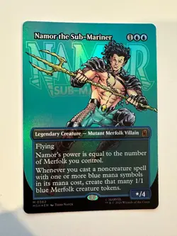 MTG Marvel Super Heroes Namor, the Sub-Mariner Borderless Foil NM - Image 1