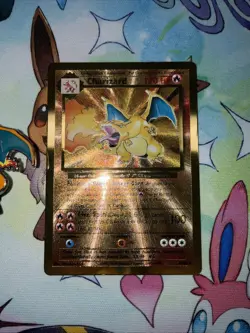 1 X POKEMON Gold Metal Charizard 25th Anniversary UPC PROMO - NM!! - Image 2