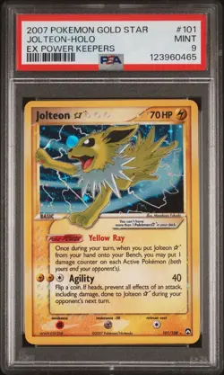 2007 Pokemon Gold Star Ex Power Keepers #101 Jolteon Holo PSA 9 MINT - Image 1