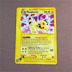 Pokemon TCG Ampharos 034/165 Rare 100 HP EN Expedition Atsuko - Image 1