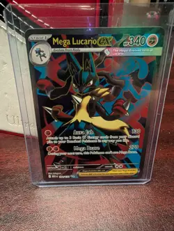 Pokemon TCG Holo Ultra Rare Full Art Mega Lucario EX 160/132 - Image 1