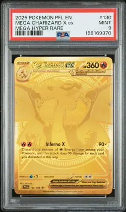 2025 POKEMON PFL EN-PHANTASMAL FLAMES MEGA HYPER RARE MEGA CHARIZARD X EX PSA 9 - Image 1