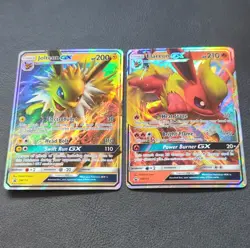 [NM/LP] Pokemon GX Holo Promo Card Lot - Flareon GX SM171 & Jolteon GX SM173 - Image 1