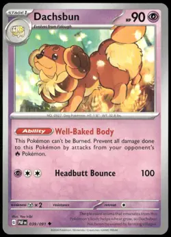 Dachsbun 039/091 Paldean Fates Uncommon Pokemon NM - Image 1