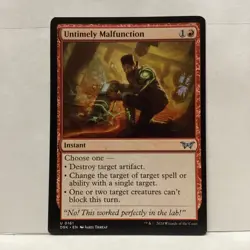 MTG Untimely Malfunction Magic: The Gathering Duskmourn: House of Horror #0161 - Image 1