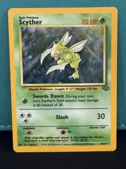 Pokemon TCG Scyther Jungle 10/64 Holo Unlimited Holo Rare - Image 1