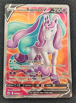 Pokemon - Galarian Rapidash V Full Art 167/198 - 2021 SWSH Chilling Reign - NM - Image 1